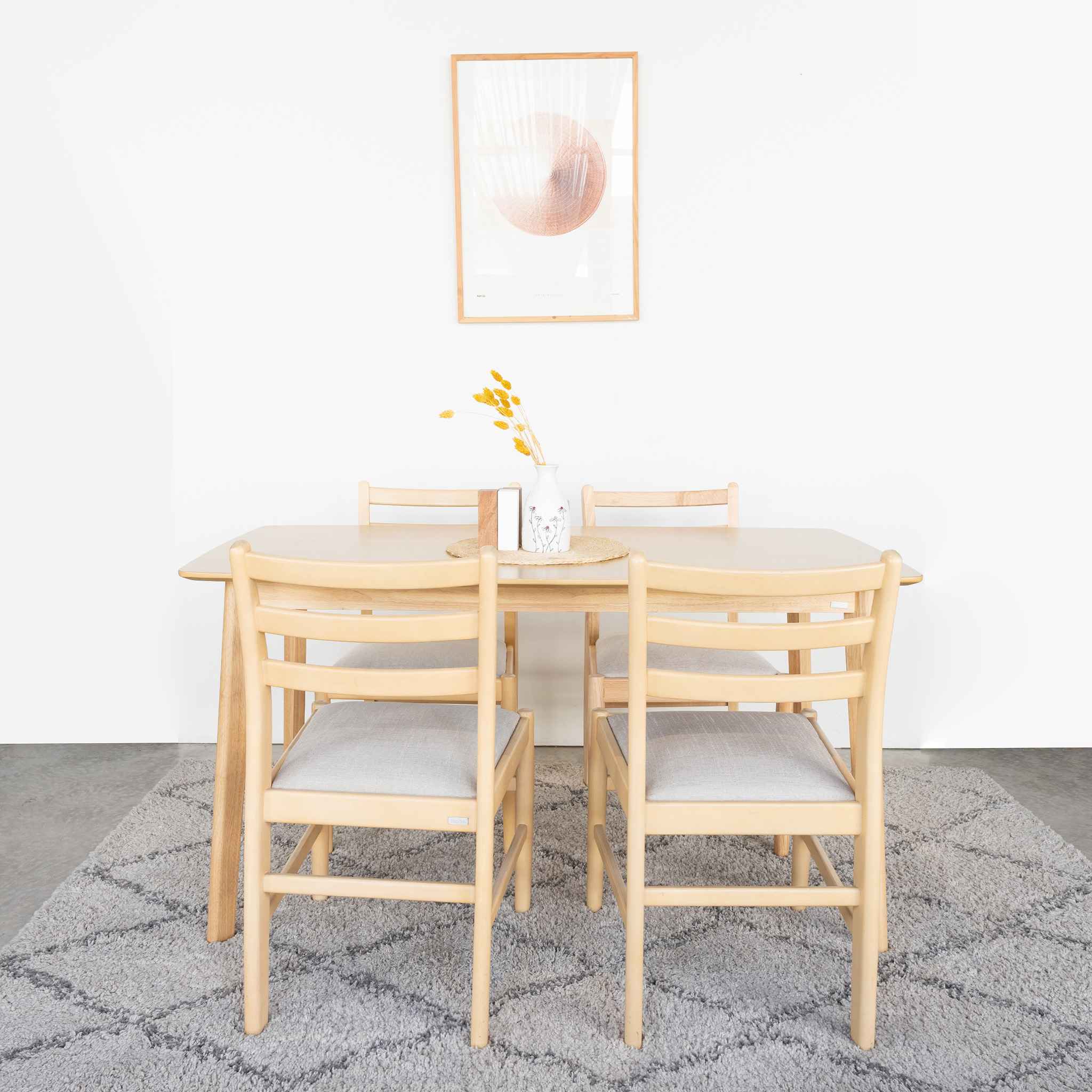 Bộ Bàn Ăn Gỗ 4 Ghế Cao Su  OSLO 601