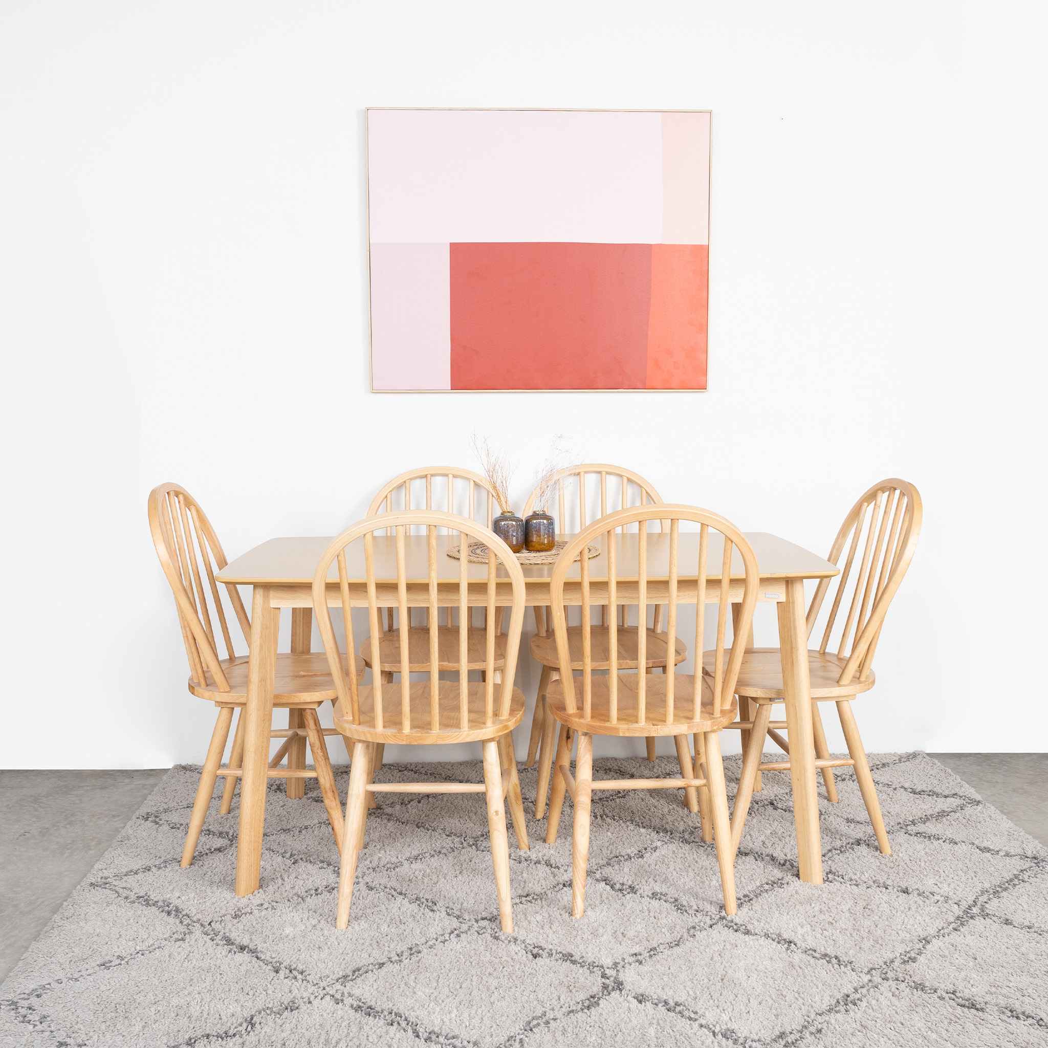 Bộ Bàn Ăn Gỗ 6 Ghế Cao Su  OSLO 601