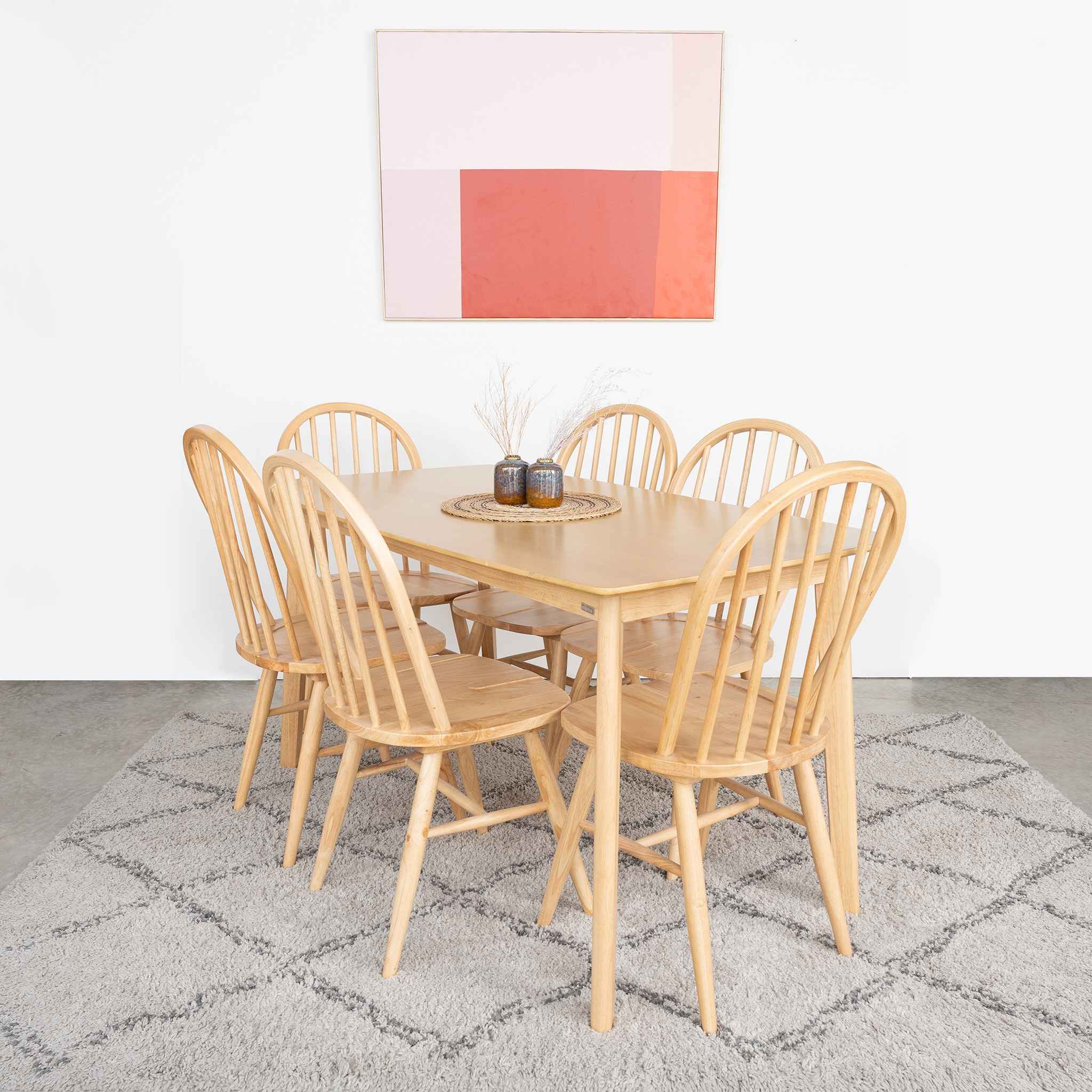 Bộ Bàn Ăn Gỗ 6 Ghế Cao Su  OSLO 601