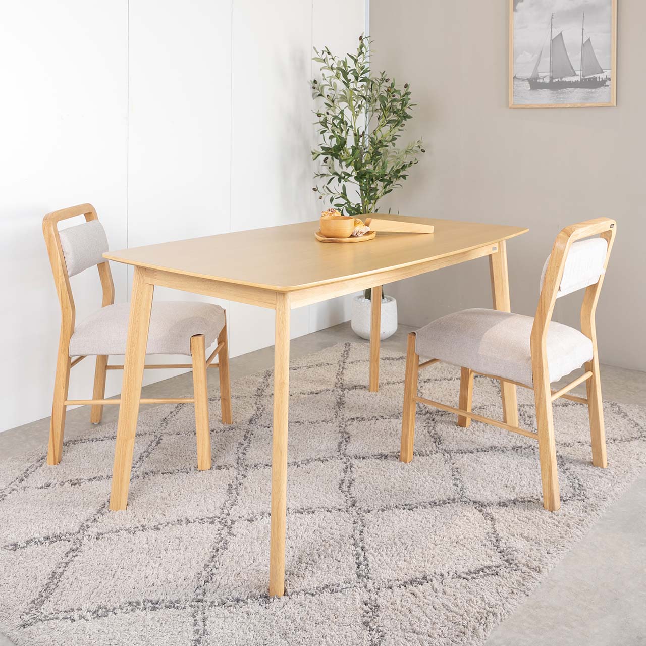 Bộ Bàn Ăn Gỗ 4 Ghế Cao Su  OSLO 601