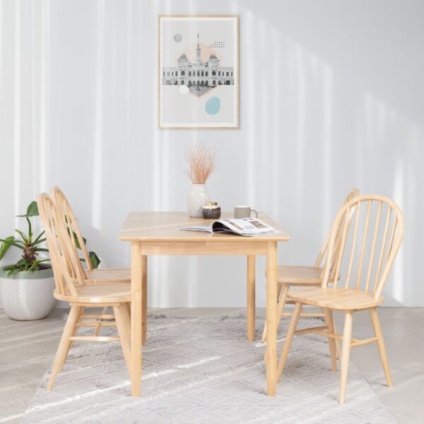 Bộ Bàn Ăn 4 Ghế Gỗ  MILAN 901 (1m25)