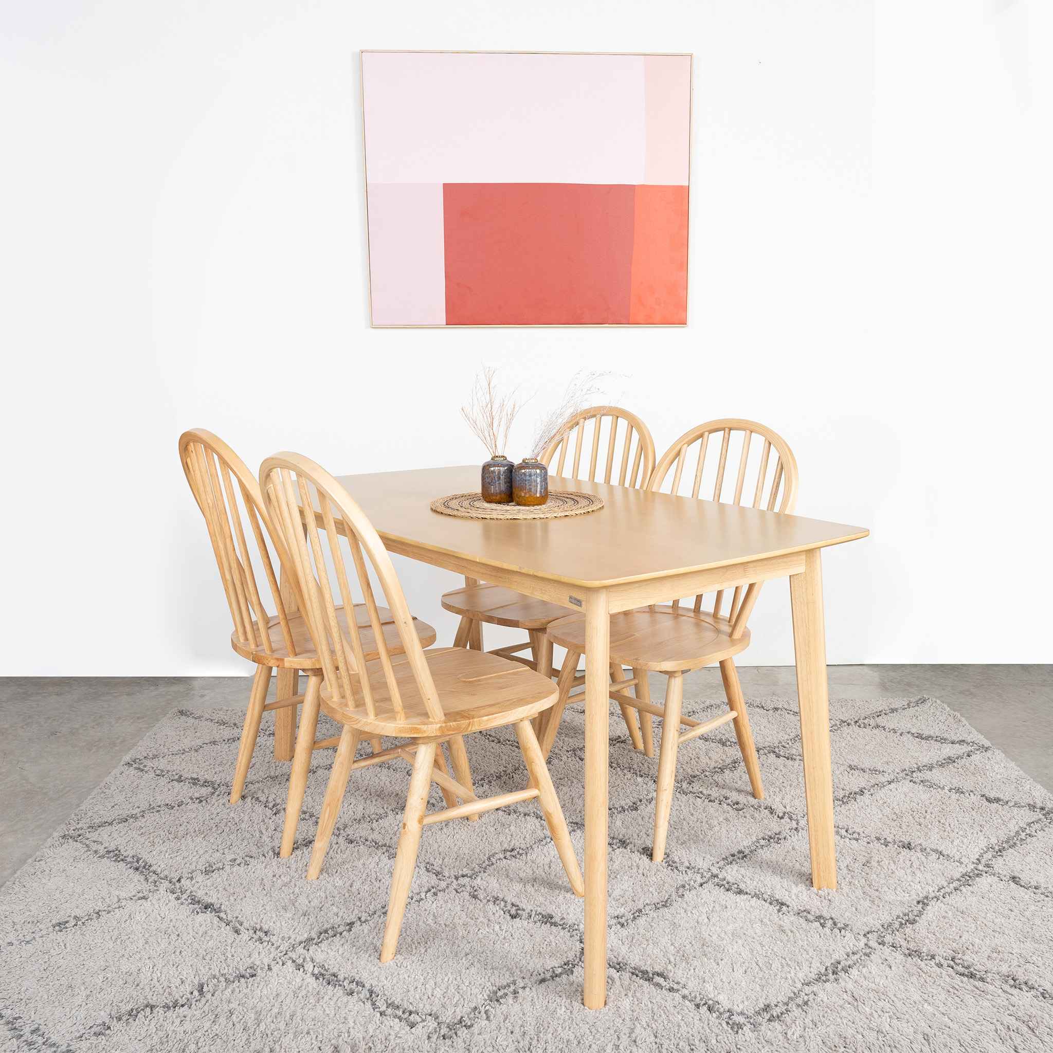 Bộ Bàn Ăn Gỗ 4 Ghế Cao Su  OSLO 601