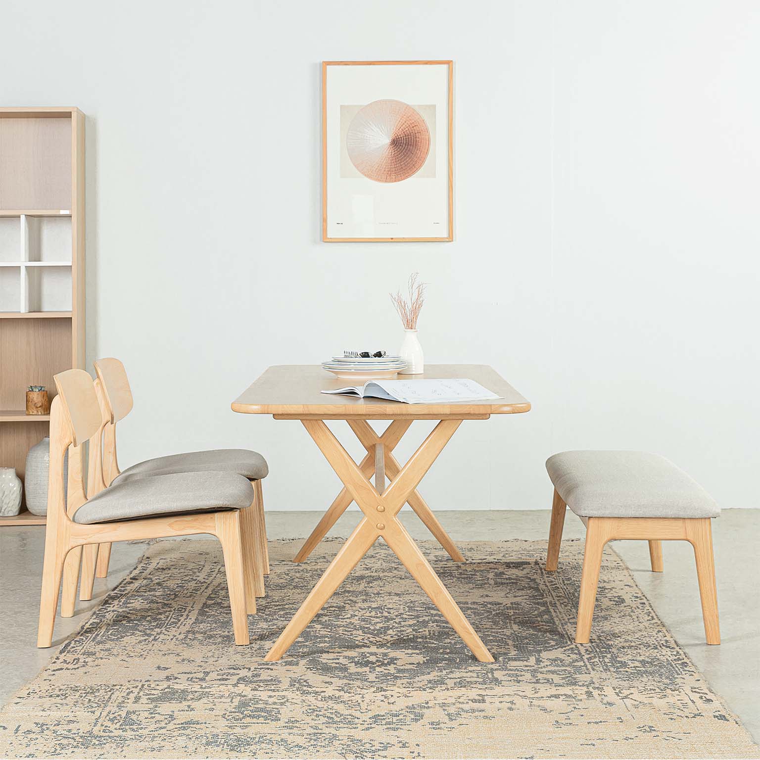 Bộ Bàn Ăn Gỗ Cao Su Tự Nhiên  VLINE 601