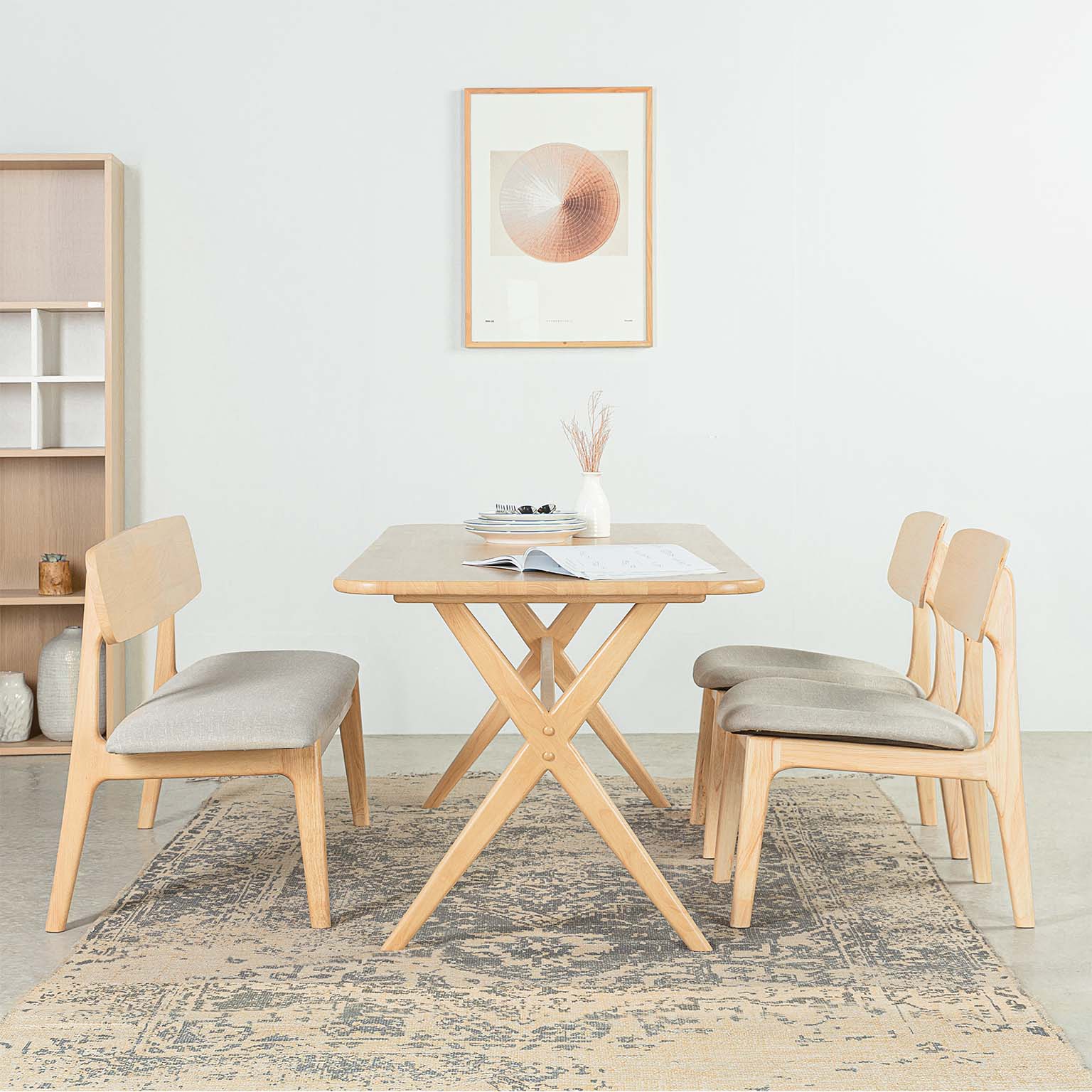 Bộ Bàn Ăn Gỗ Cao Su Tự Nhiên  VLINE 601