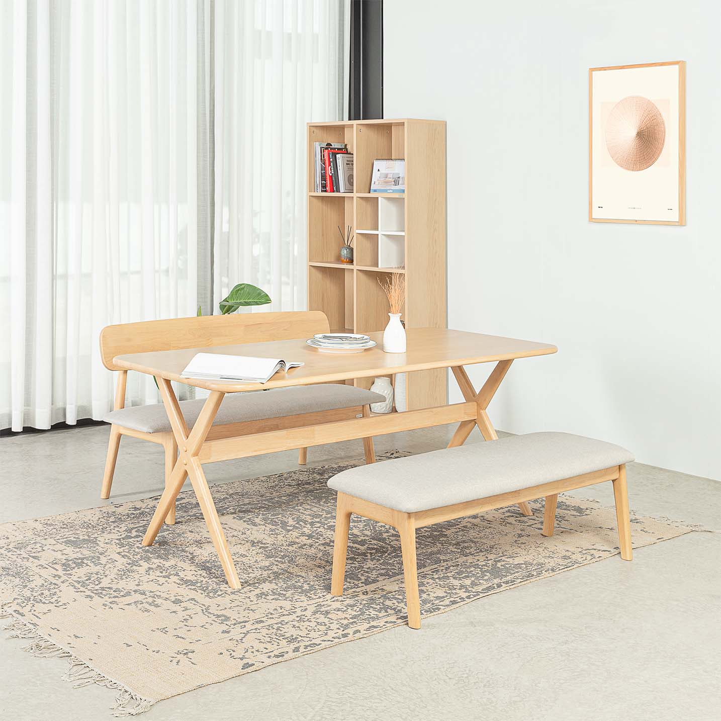 Bộ Bàn Ăn Gỗ Cao Su Tự Nhiên  VLINE 601