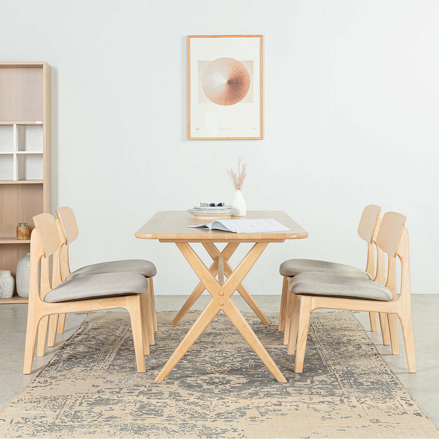 Bộ Bàn Ăn Gỗ Cao Su Tự Nhiên  VLINE 601