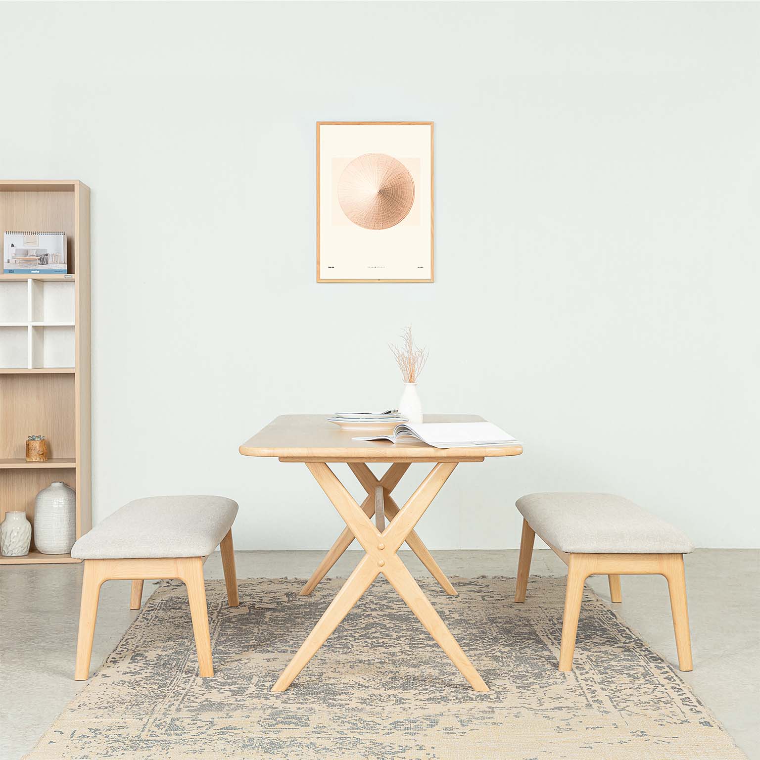 Bộ Bàn Ăn Gỗ Cao Su Tự Nhiên  VLINE 601