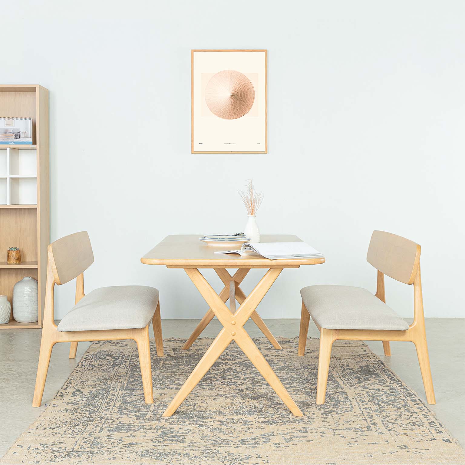 Bộ Bàn Ăn Gỗ Cao Su Tự Nhiên  VLINE 601