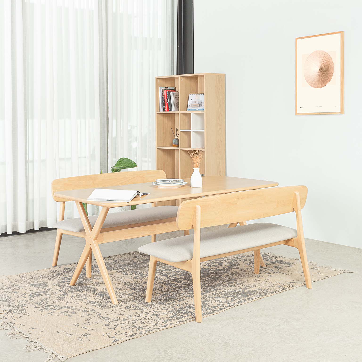 Bộ Bàn Ăn Gỗ Cao Su Tự Nhiên  VLINE 601