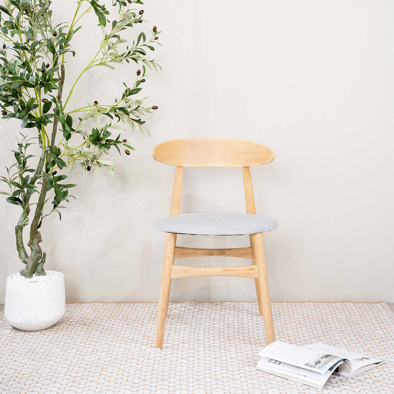 Ghế Ăn Gỗ Cao Su Tự Nhiên  MILAN 601 Màu Gỗ