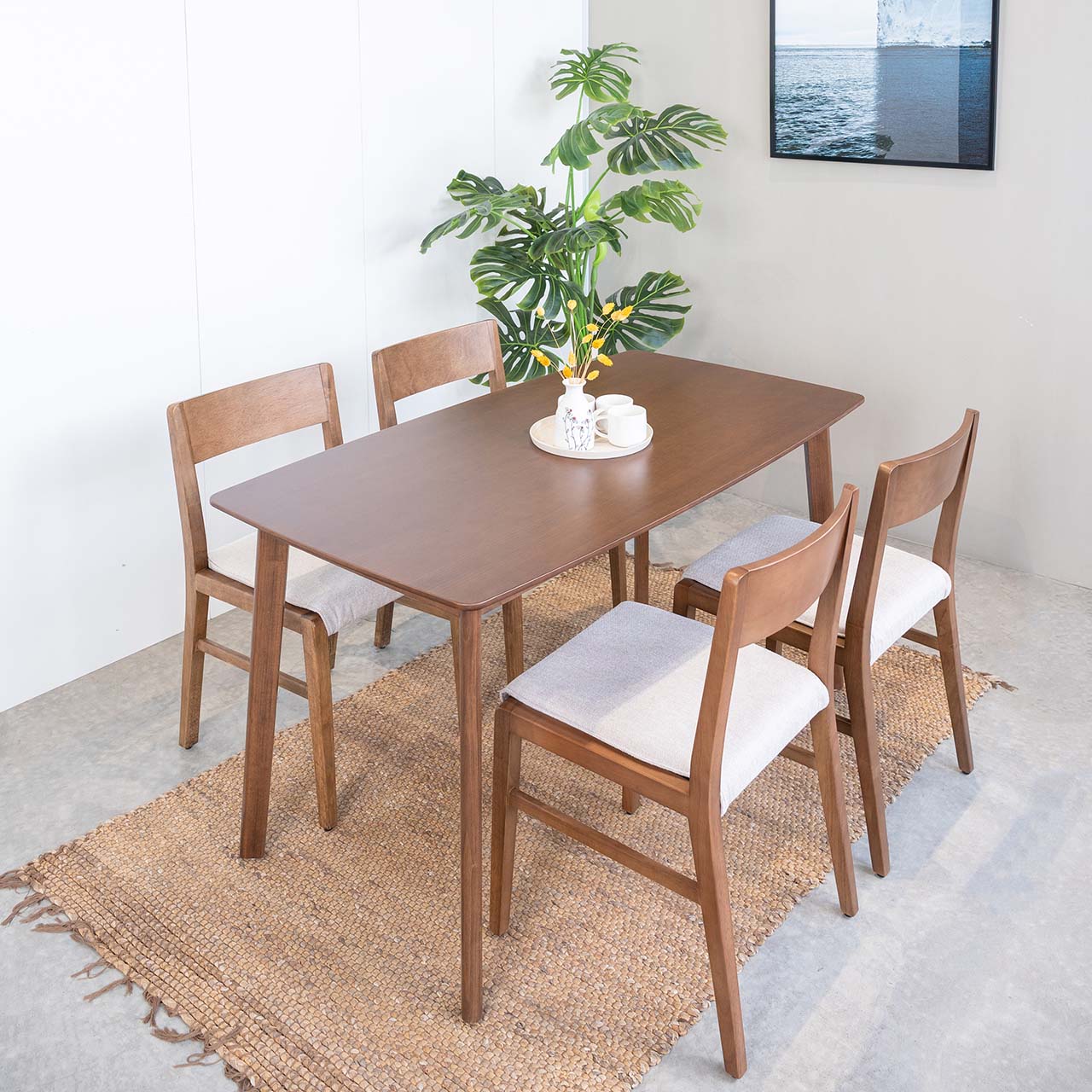 Bộ Bàn Ăn Gỗ 4 Ghế Cao Su  OSLO 601