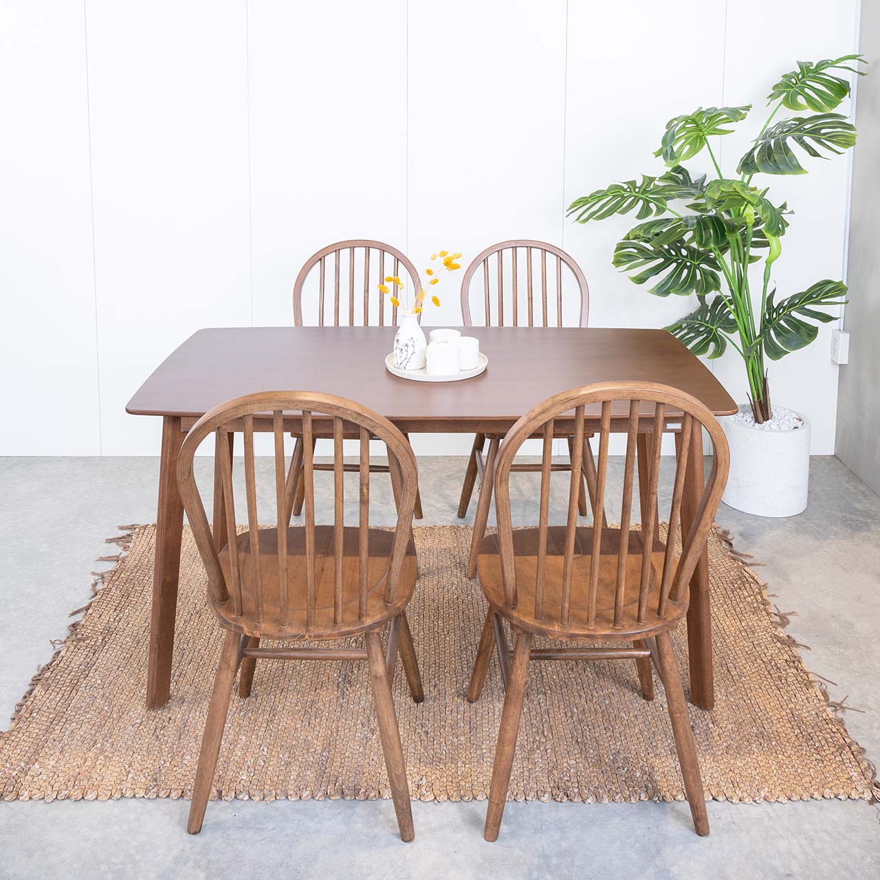 Bộ Bàn Ăn Gỗ 4 Ghế Cao Su  OSLO 601