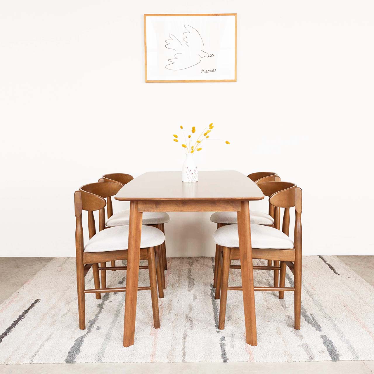 Bộ Bàn Ăn Gỗ 4 Ghế Cao Su  OSLO 601