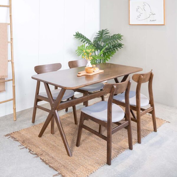 Bộ Bàn Ăn Gỗ Cao Su Tự Nhiên  VLINE 602 (75cm)