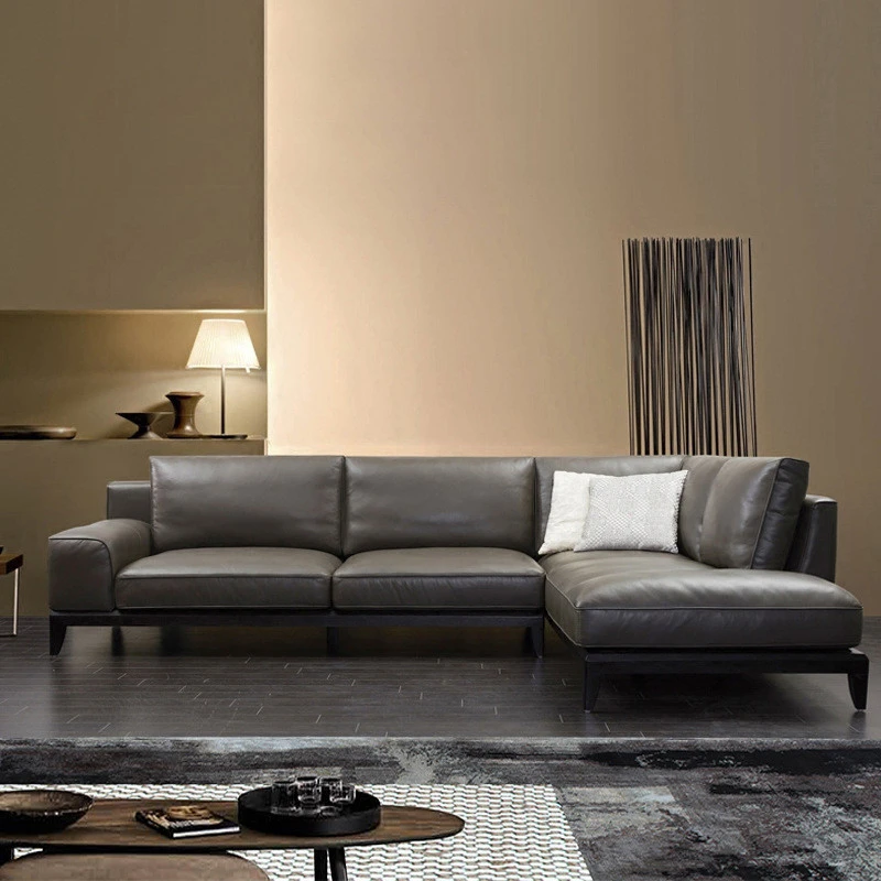 Ghế sofa da góc hiện đại L24