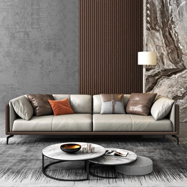 Ghế sofa văng da hiện đại V40