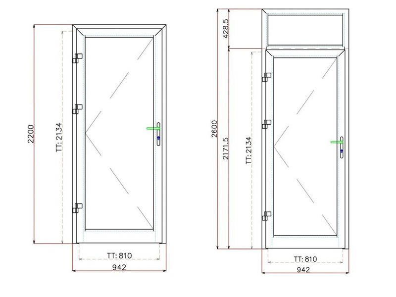 kích thước cửa 1 cánh lắp đặt cho phòng ngủ