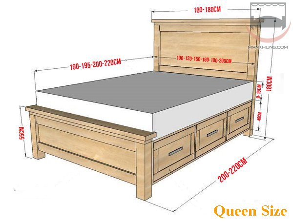 kích thước giường queen size