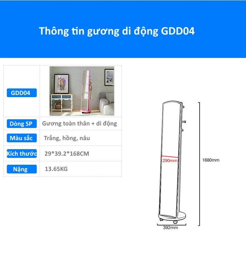 Gương di động GDD04