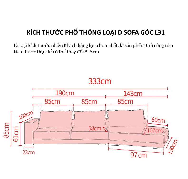 Sofa góc đệm cong L31