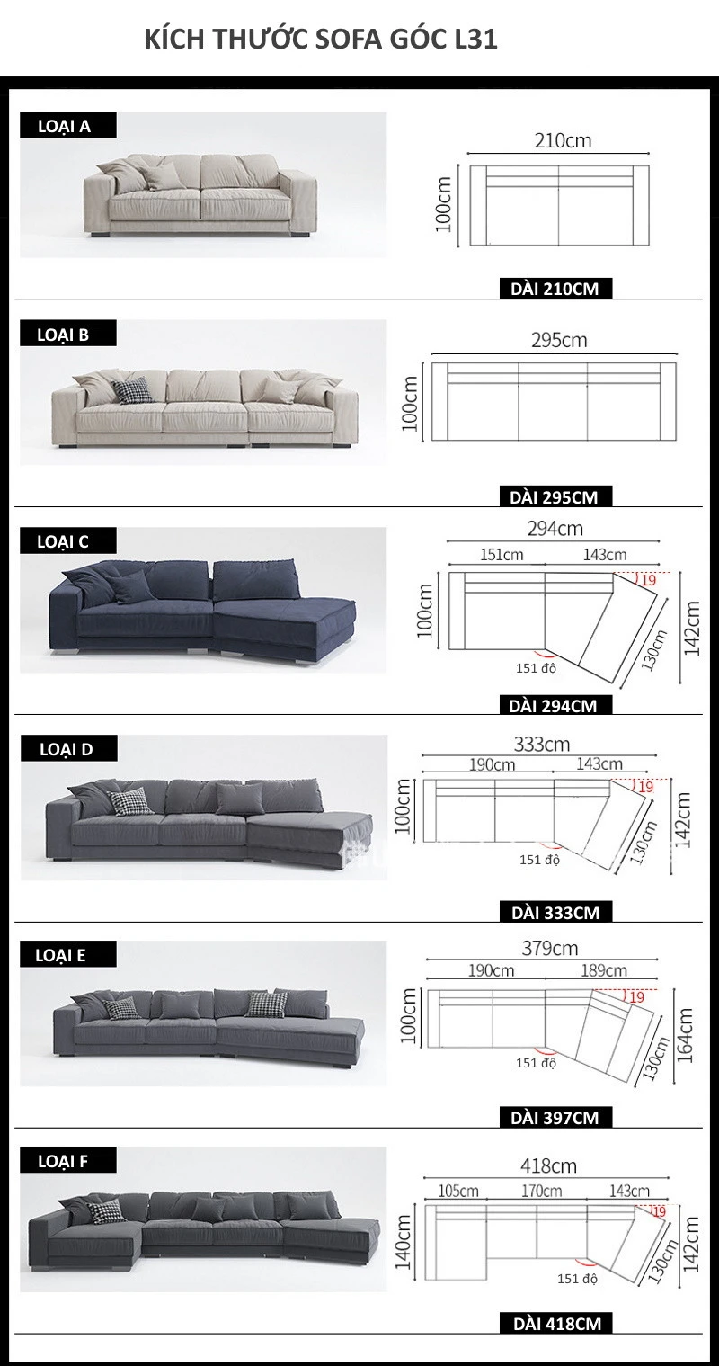 Sofa góc đệm cong L31