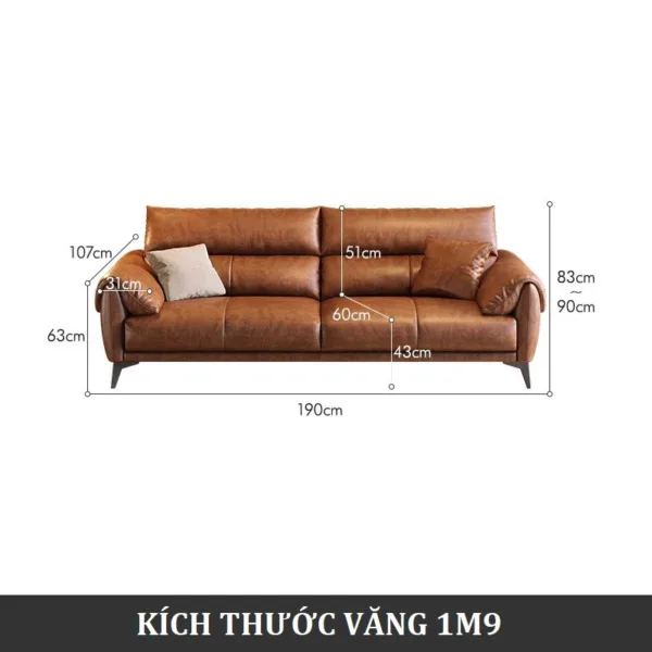 Sofa da cao cấp chống cháy Hung GO Benjamin (V69)