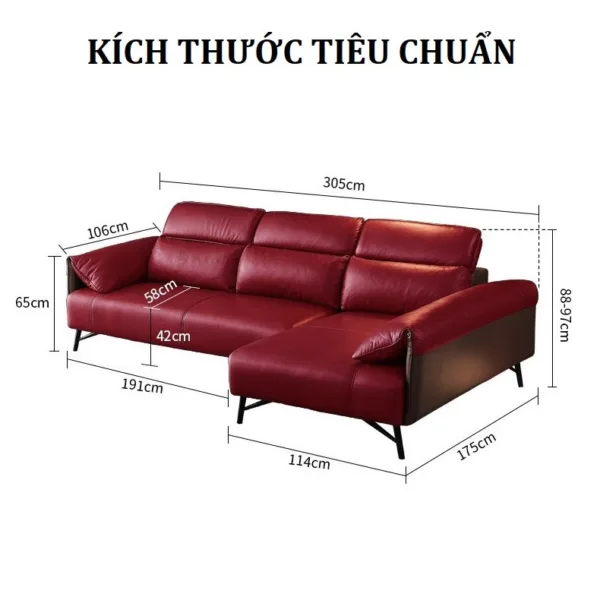 Sofa da chống mèo cào chống mực Hung GO Franco (L39)