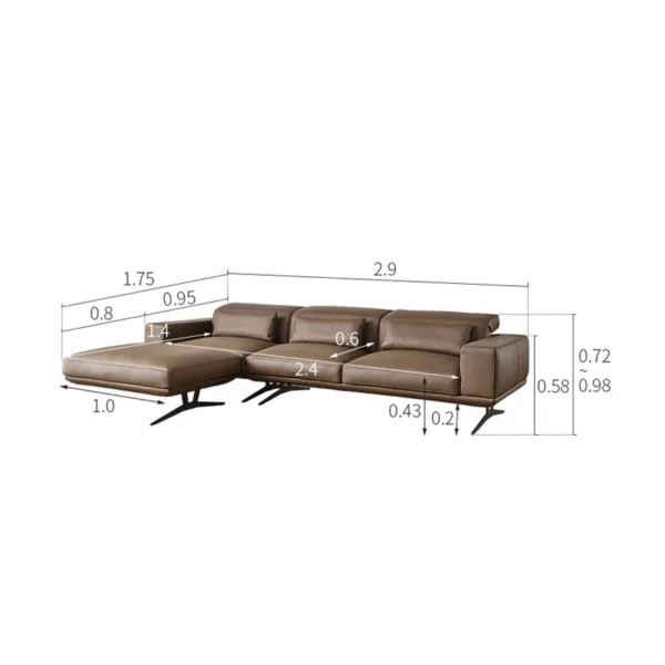 Sofa da cao cấp chống trầy xước Hung GO Lavano (L38)