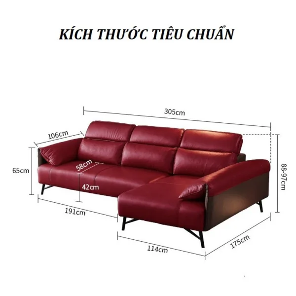 Sofa da thật cao cấp Hung GO Lorento (L40)