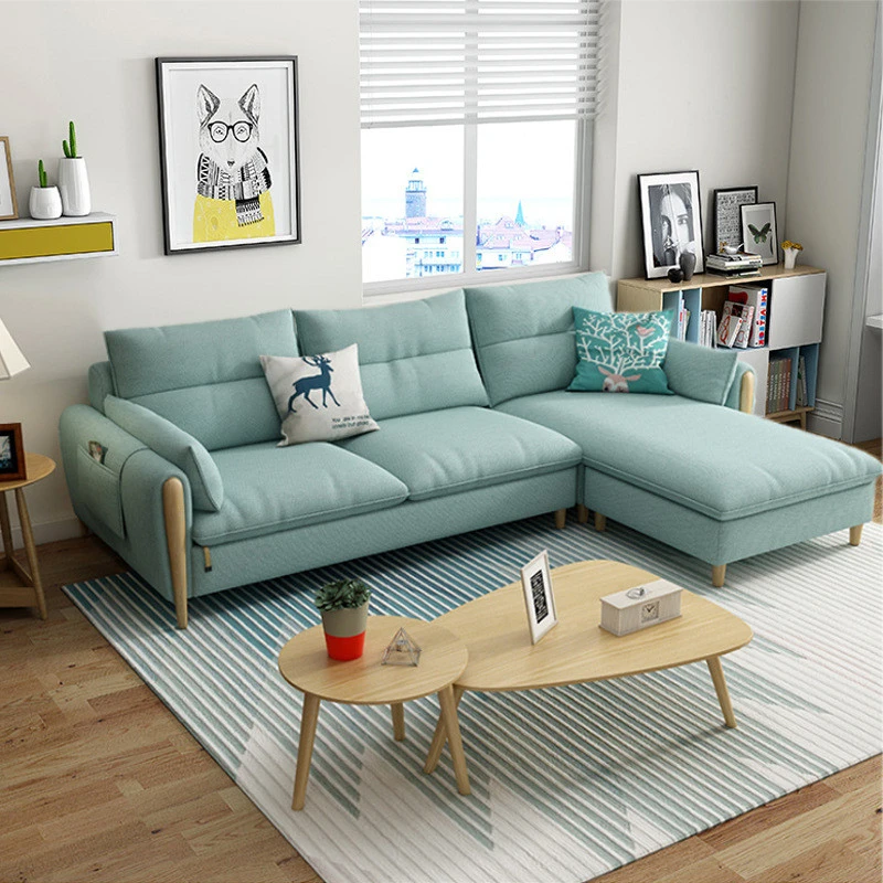 Ghế sofa góc đệm viền gỗ thô L25