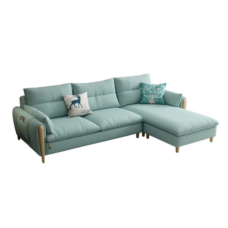 Ghế sofa góc đệm viền gỗ thô L25