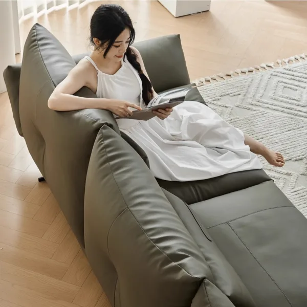 Sofa góc da Bò Ý hiện đại Hung GO Larina (L48)