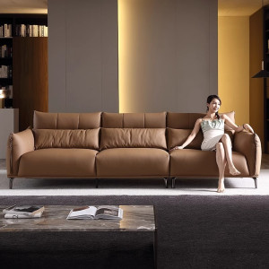 Sofa Bước bọc da bò Ý cao cấp Hung GO Demar (V79)