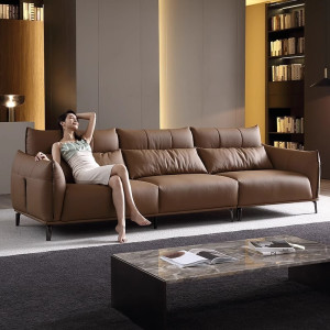 Sofa Bước bọc da bò Ý cao cấp Hung GO Demar (V79)