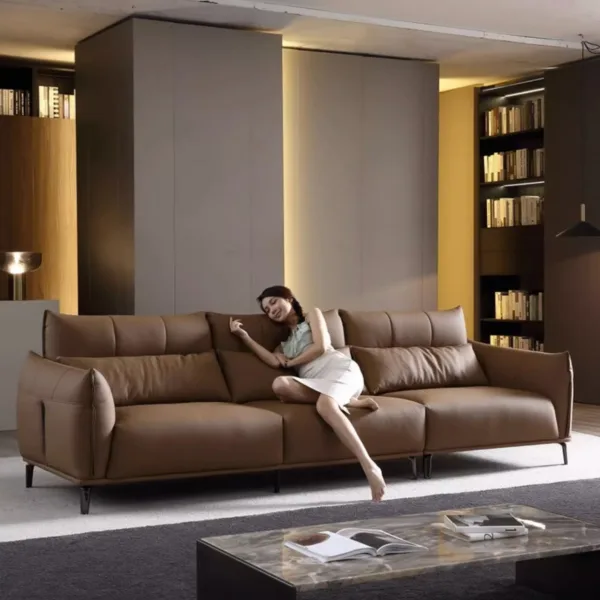 Sofa văng bọc da bò Ý cao cấp Hung GO Demar (V79)