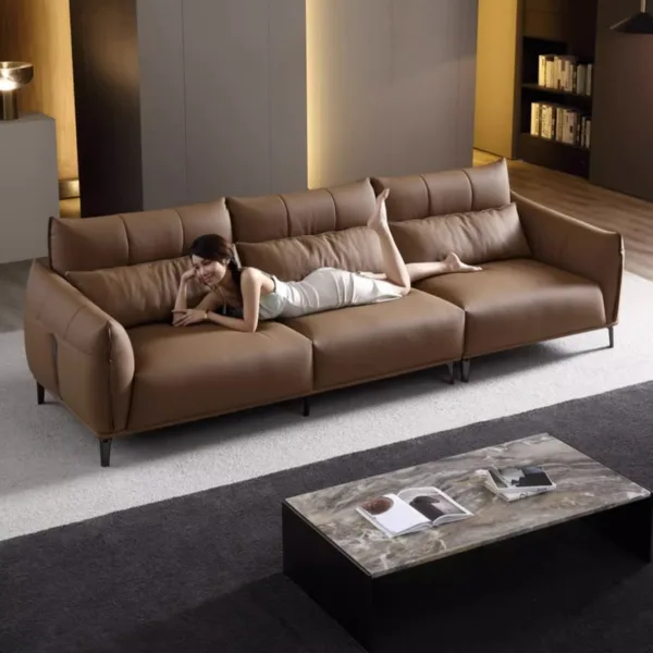 Sofa văng bọc da bò Ý cao cấp Hung GO Demar (V79)