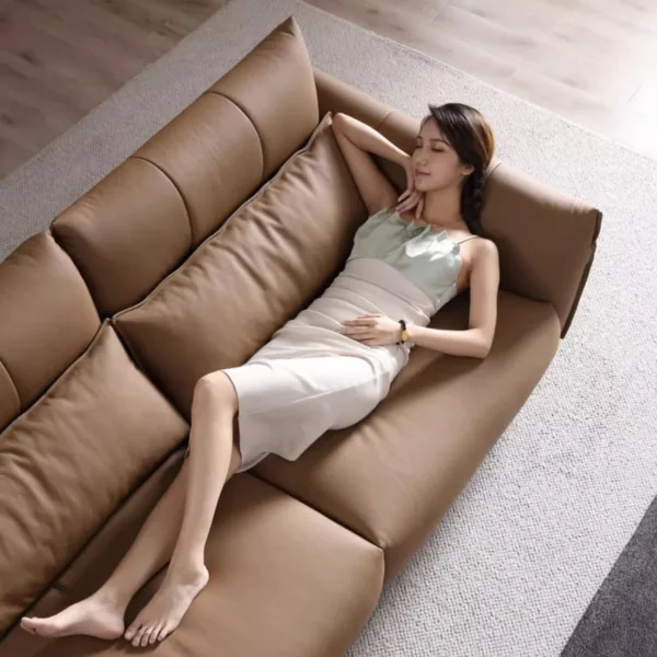 Sofa văng bọc da bò Ý cao cấp Hung GO Demar (V79)