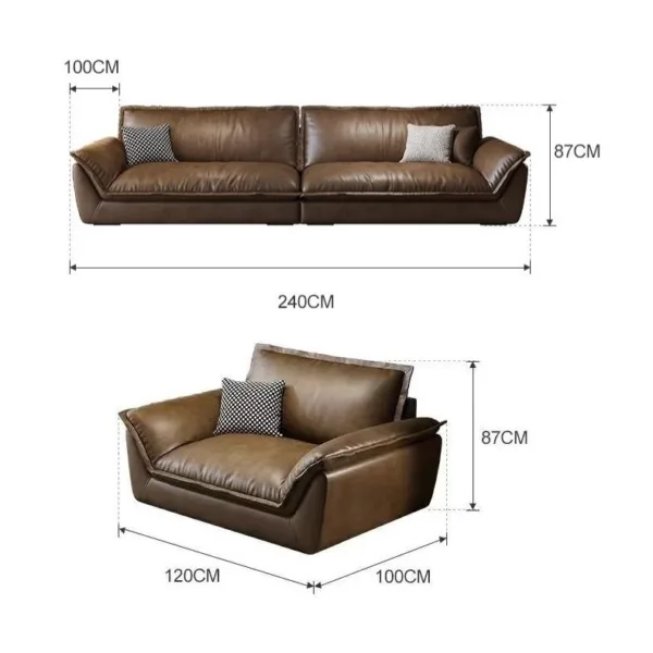 Sofa văng da bò Ý hiện đại Hung GO Nina (V85)