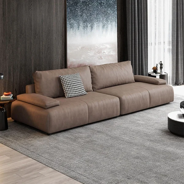 Ghế sofa văng đệm da lộn V53