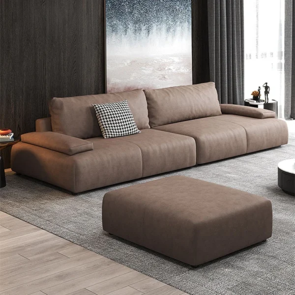 Ghế sofa văng đệm da lộn V53