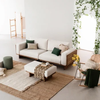 Sofa văng viền gỗ V62