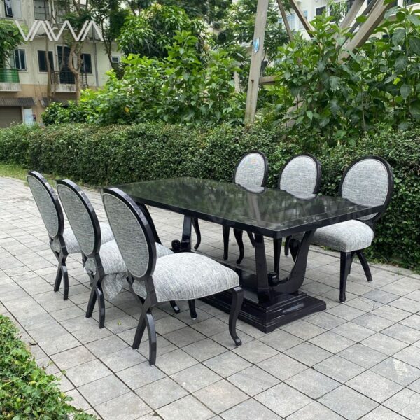 Bộ bàn ghế ăn CG Fontaine oval chân chéo