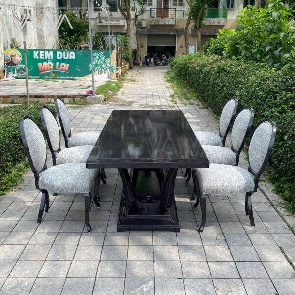 Bộ bàn ghế ăn CG Fontaine oval chân chéo