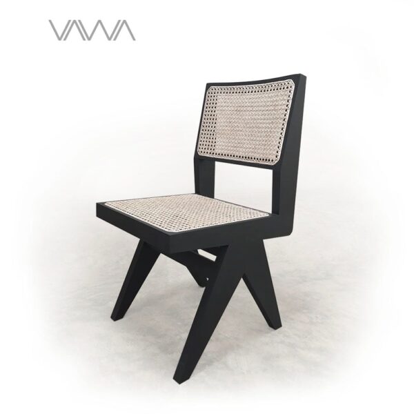 Ghế ăn ghế cafe Chandigarh chair ( Office Cane Chair ) gỗ mây không tay