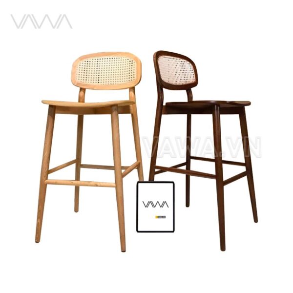 Ghế quầy bar gỗ tựa mây Steady