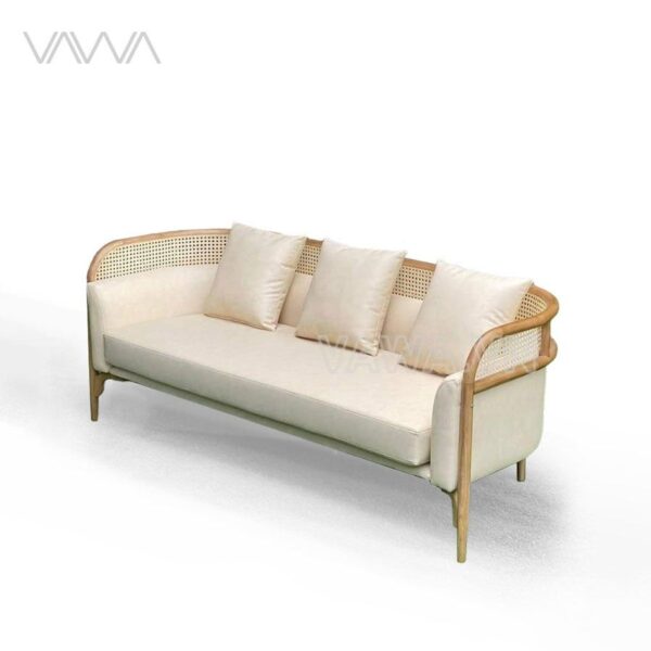 Sofa Rustic Văng Gỗ lưng mây Targa