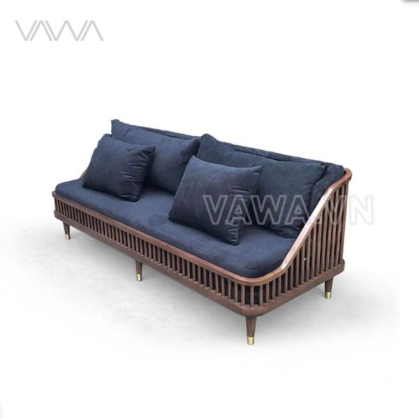 Sofa Rustic Văng Gỗ song tiện Dedar KBH