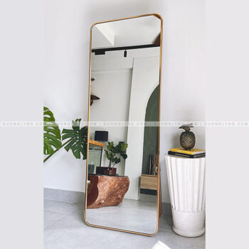 Gương chữ nhật vàng soi toàn thân – chân dựng