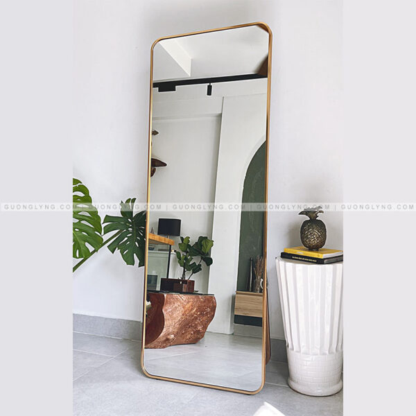 Gương chữ nhật vàng soi toàn thân – chân dựng