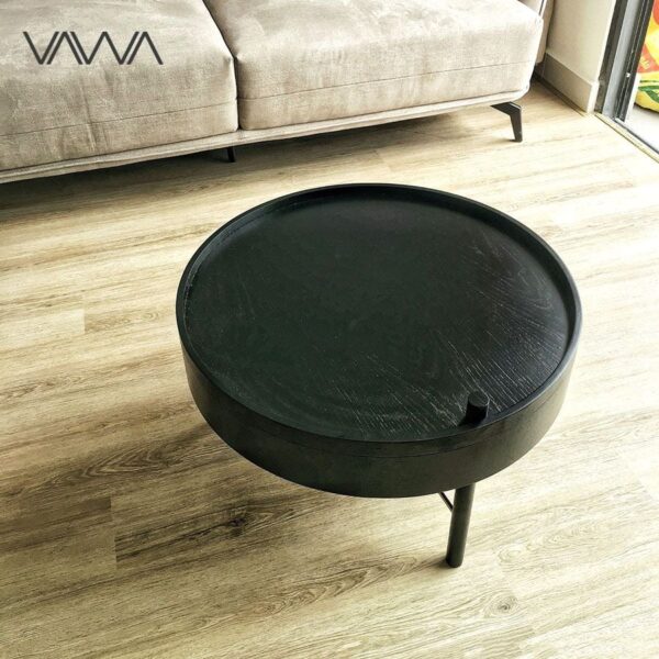 Bàn trà gỗ tròn xoay TURNING TABLE